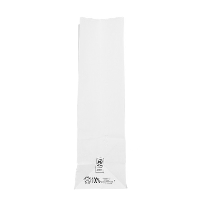 Paper Bag without Handle Kraft White 60g/m² 18+11x34cm (25 Units) 