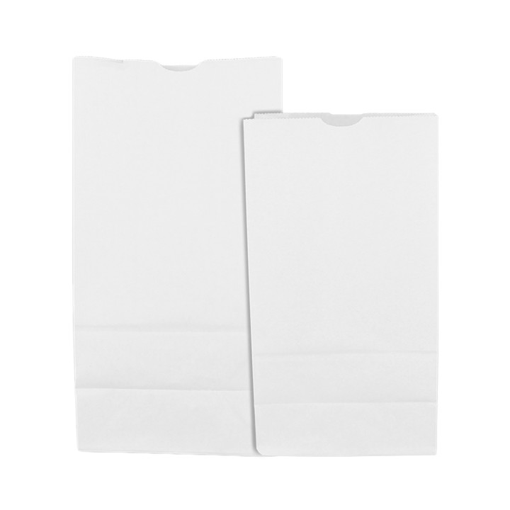 Paper Bag without Handle Kraft White 60g/m² 18+11x34cm (25 Units) 