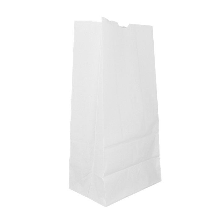 Paper Bag without Handle Kraft White 60g/m² 18+11x34cm (500 Units)