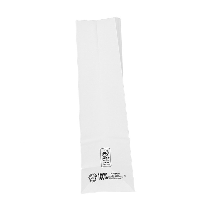 Paper Bag without Handle Kraft White 50g/m² 12+8x24cm (1.000 Units)