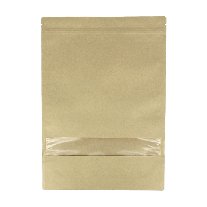 Paper Doypack Kraft with self closing and Window 25+12x35cm (250 Units)