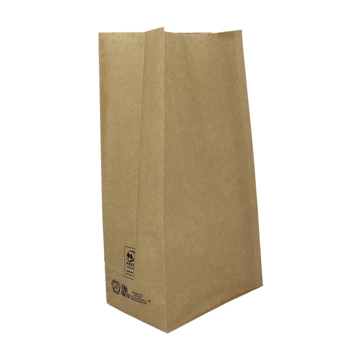 Paper Bag without Handle Kraft Brown 45g/m² 15+9x28cm (25 Units) 