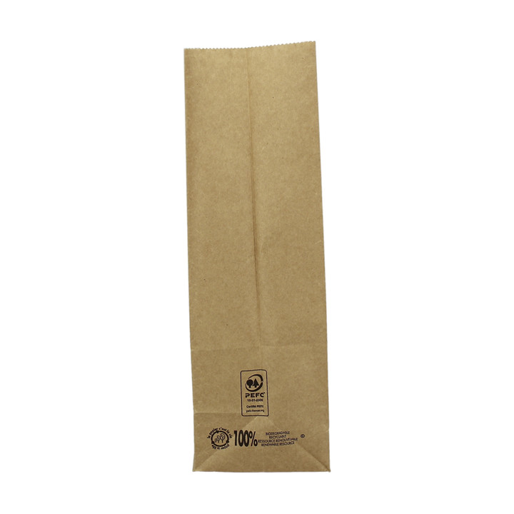 Paper Bag without Handle Kraft Brown 45g/m² 15+9x28cm (25 Units) 