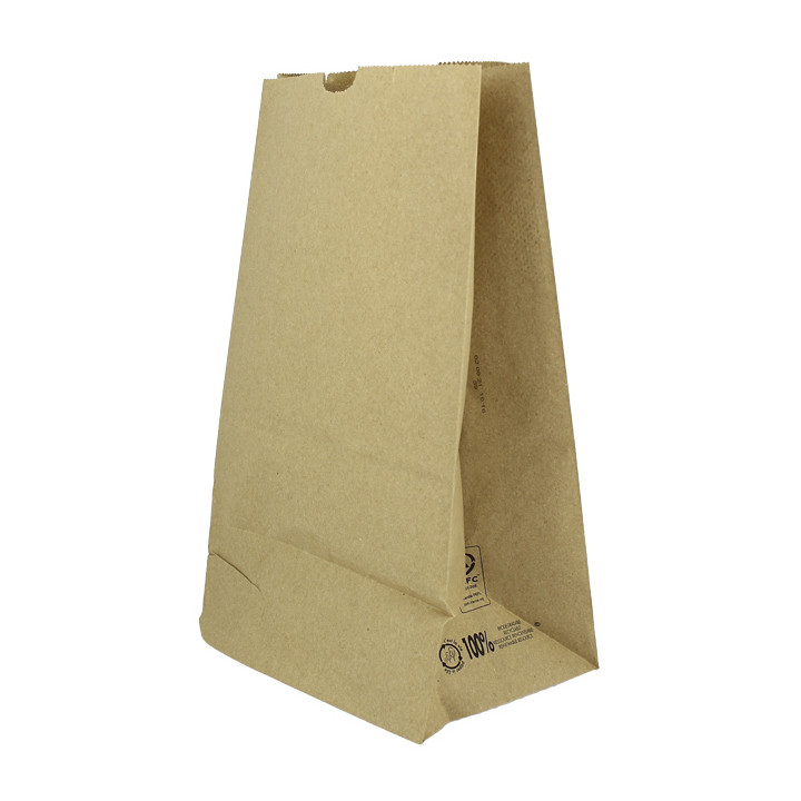 Paper Bag without Handle Kraft 50g/m² 18+12x29cm (25 Units)