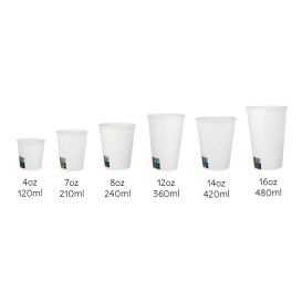 Paper Cup White ECO 4Oz/120ml Ø6,2cm (100 Units)