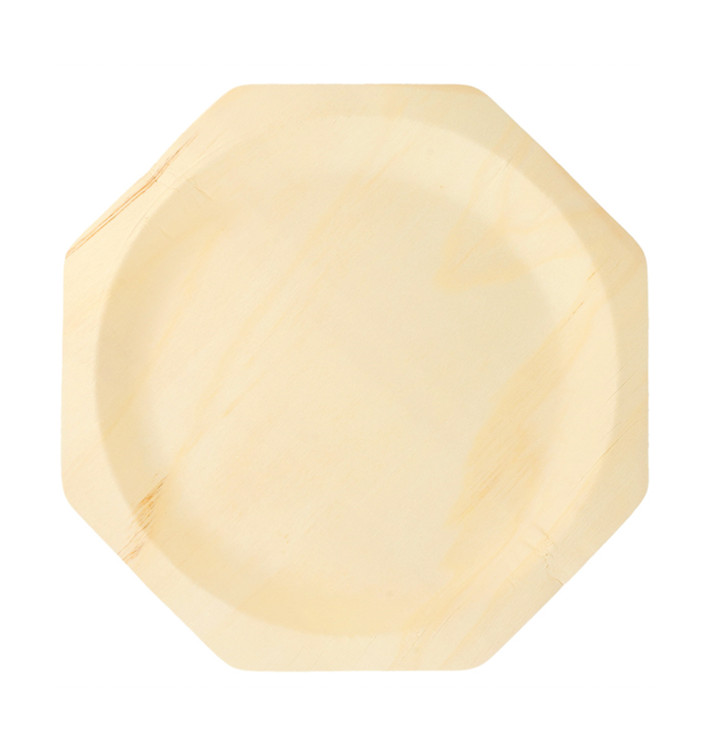 Wooden Plate Octogonal Shape 26cm (50 Units) 