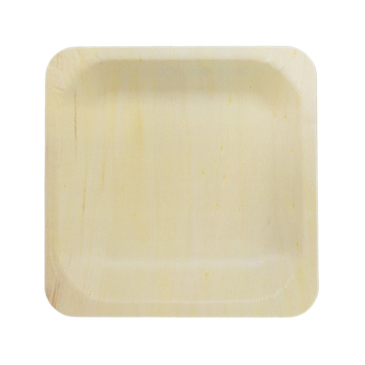 Wooden Plate Square Shape 14x14cm (200 Units)