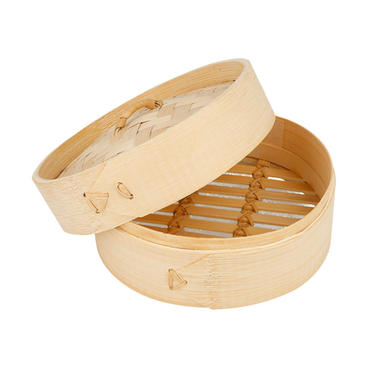 Bamboo Steamer with Lid Ø15x8cm (100 Units)