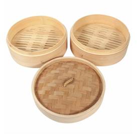 Bamboo Steamer "Maxi" Ø20x6cm (32 Units)