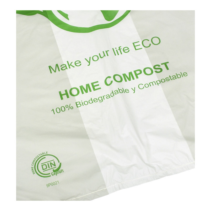 Plastic T-Shirt Bag Bio Home Compost 50x55cm (100 Units) 