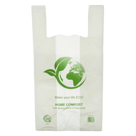 Plastic T-Shirt Bag Bio Home Compost 55x60cm (100 Units) 