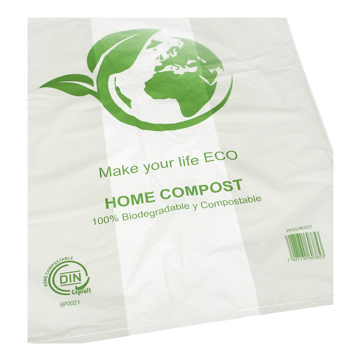 Plastic T-Shirt Bag Bio Home Compost 55x60cm (500 Units)
