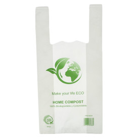 Plastic T-Shirt Bag Bio Home Compost 30x40cm (100 Units) 