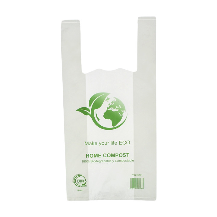Plastic T-Shirt Bag Bio Home Compost 30x40cm (100 Units) 