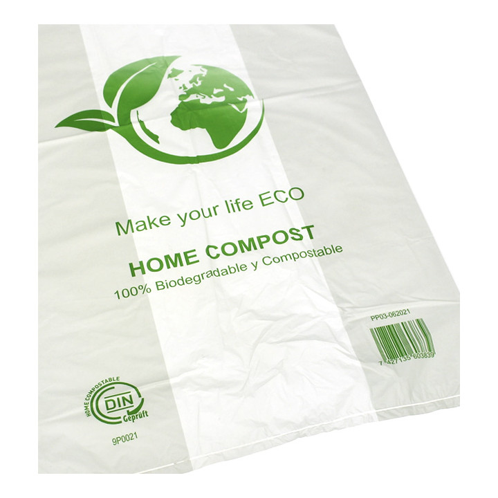 Plastic T-Shirt Bag Bio Home Compost 40x50cm (100 Units) 