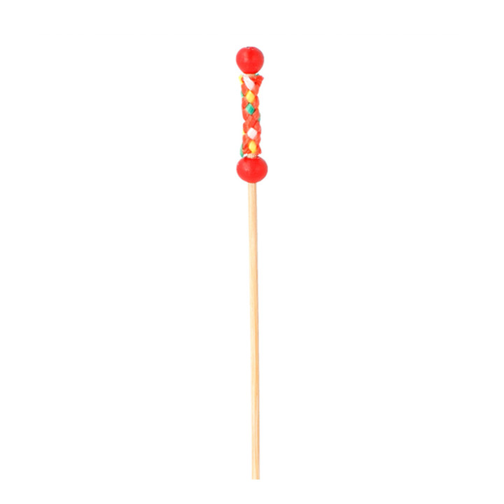 Bamboo Food Pick Red Design 12cm (100 Units)  