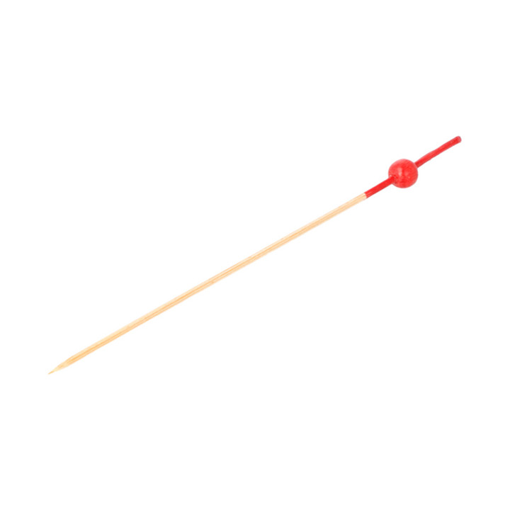 Bamboo Food Pick Red Ball Head Design 9cm (10000 Units)