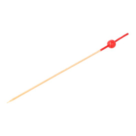Bamboo Food Pick Red Ball Head Design 12cm (10000 Units)