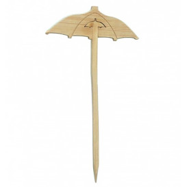 Bamboo Food Pick Umbrella Design 9cm (10000 Units)