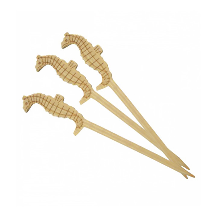 Bamboo Food Pick "Caballito Mar" Design 9cm (10000 Units)