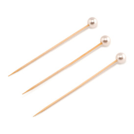 Bamboo Food Pick Pearl Design 9cm (100 Units)  