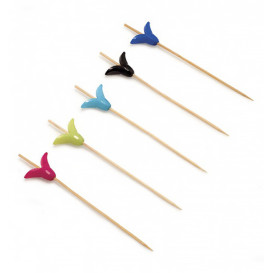 Bamboo Food Pick "Lirio" Design 9cm (100 Units)  