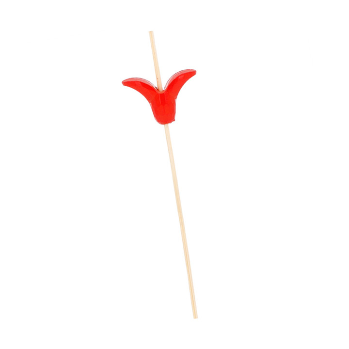 Bamboo Food Pick "Lirio" Design 12cm (100 Units)  