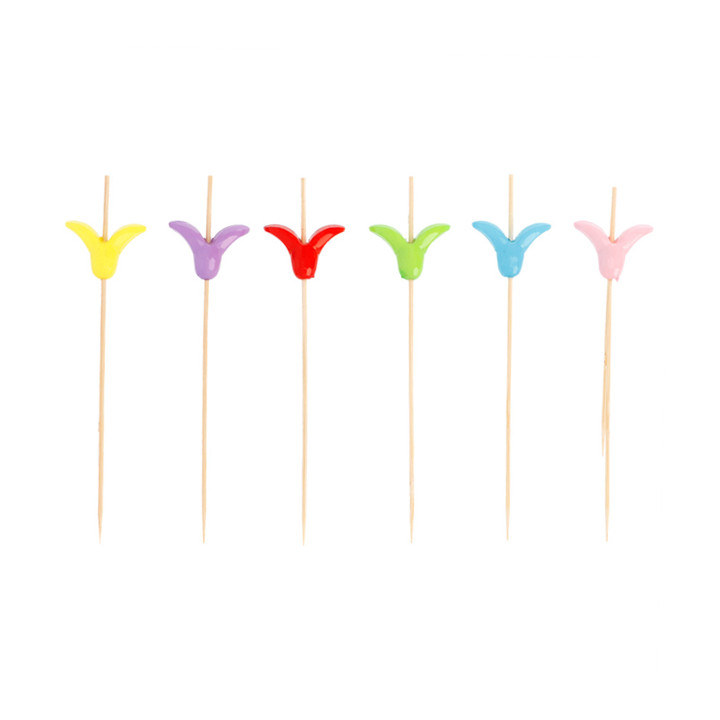 Bamboo Food Pick "Lirio" Design 12cm (100 Units)  