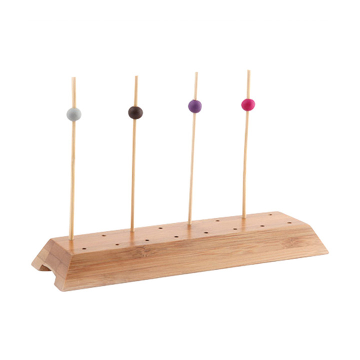 Bamboo Food Pick Holder Tray Brown 20x6x2cm (48 Units)