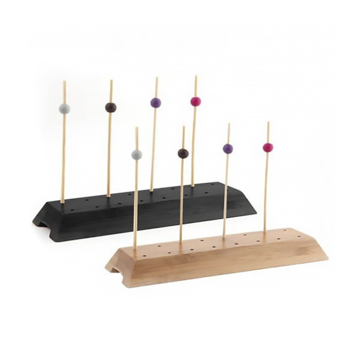 Bamboo Food Pick Holder Tray Brown 20x6x2cm (48 Units)