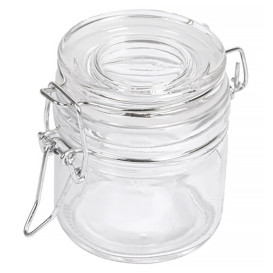 Glass Storage Jar Airtight 80 ml Ø6x7cm (24 Units) 
