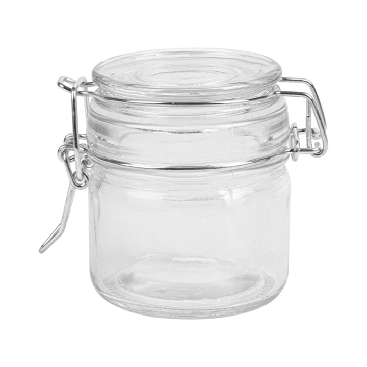 Glass Storage Jar Airtight 80 ml Ø6x7cm (48 Units)
