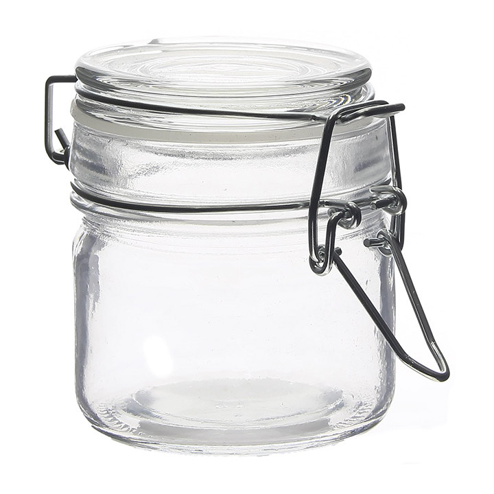 Glass Storage Jar Airtight 80 ml Ø6x7cm (48 Units)