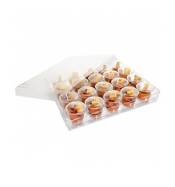 Plastic Tray PS + 20 Bowl Kit with Lid Round Shape (1 Unit)