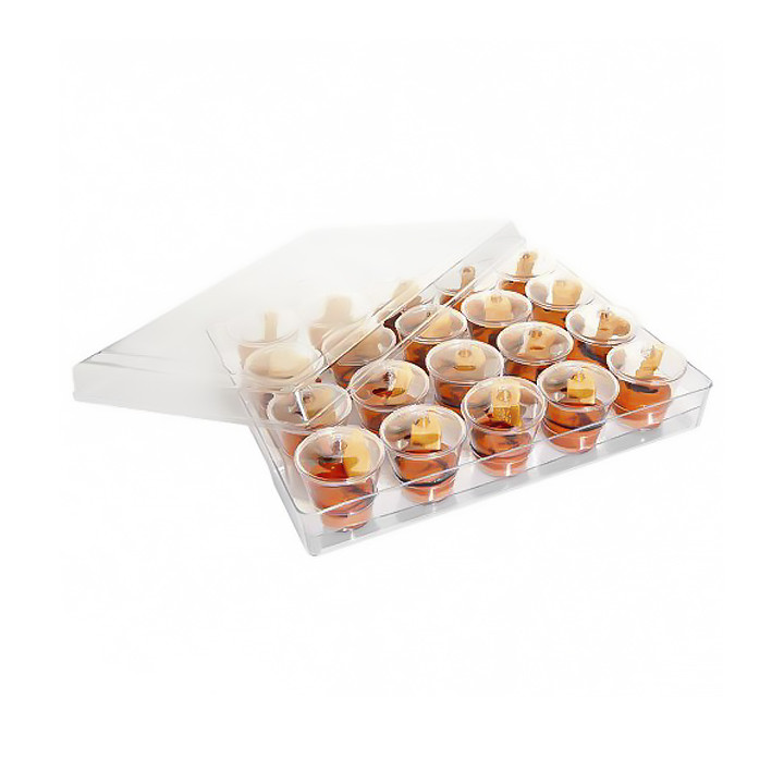 Plastic Tray PS + 20 Bowl Kit with Lid Round Shape (1 Unit)