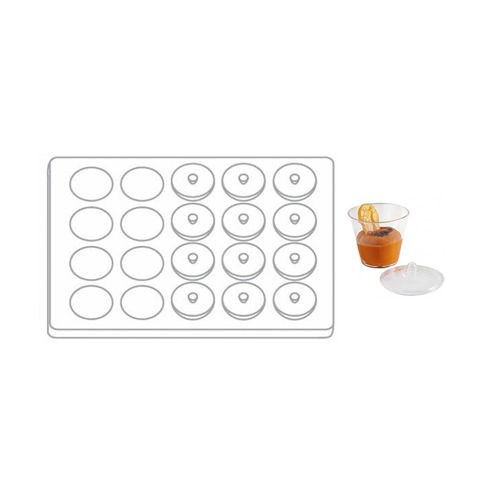 Plastic Tray PS + 20 Bowl Kit with Lid Round Shape (12 Units)