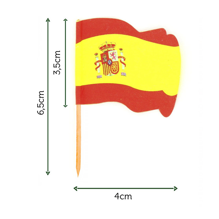 Spain Flag Food Pick 6,5cm (14400 Units)