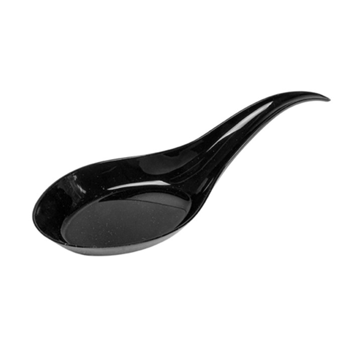 Plastic Tasting Spoon PS Black 12 cm (100 Units)  