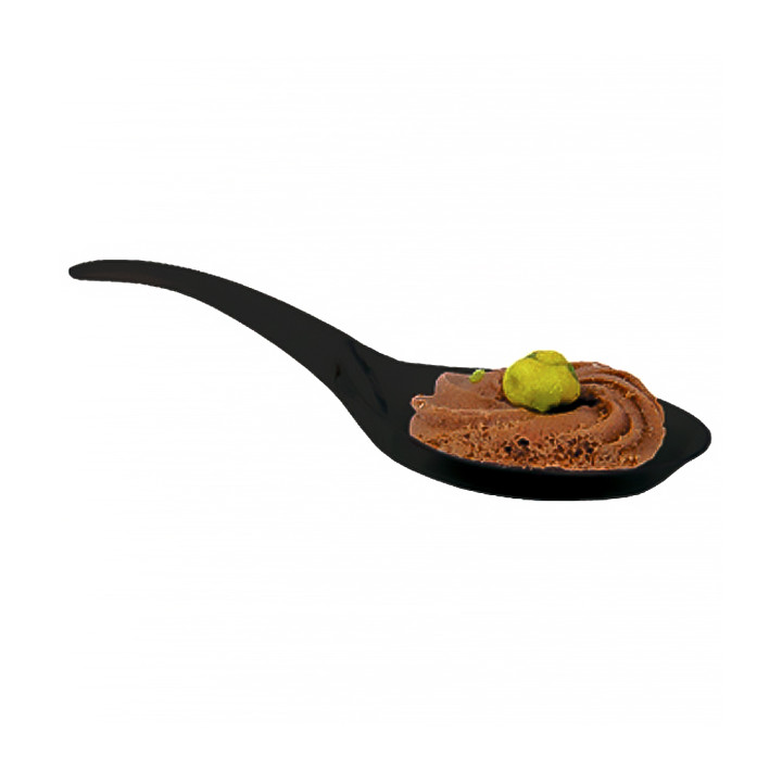 Plastic Tasting Spoon PS Black 12 cm (100 Units)  