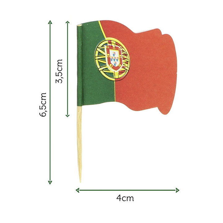 Portugal Flag Food Pick 6,5cm (144 Units)  