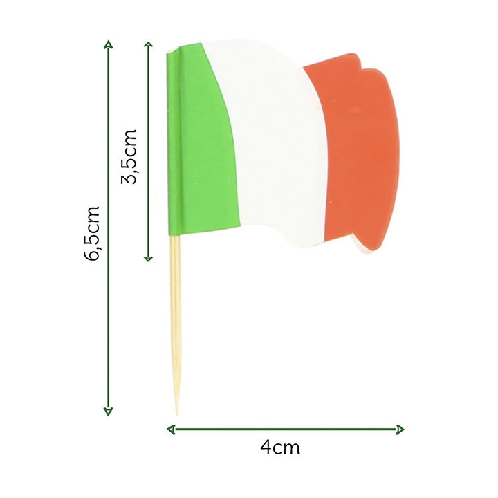 Italy Flag Food Pick 6,5cm (144 Units)  