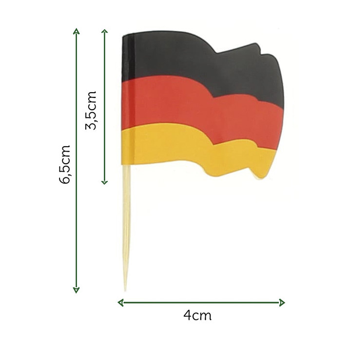 Germany Flag Food Pick 6,5cm (144 Units)  