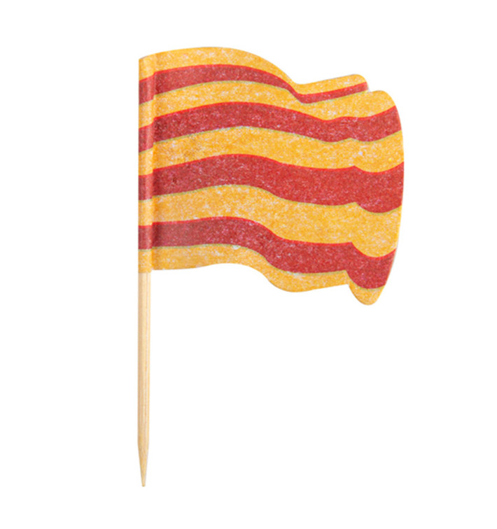 Catalonia Flag Food Pick 6,5cm (144 Units)  