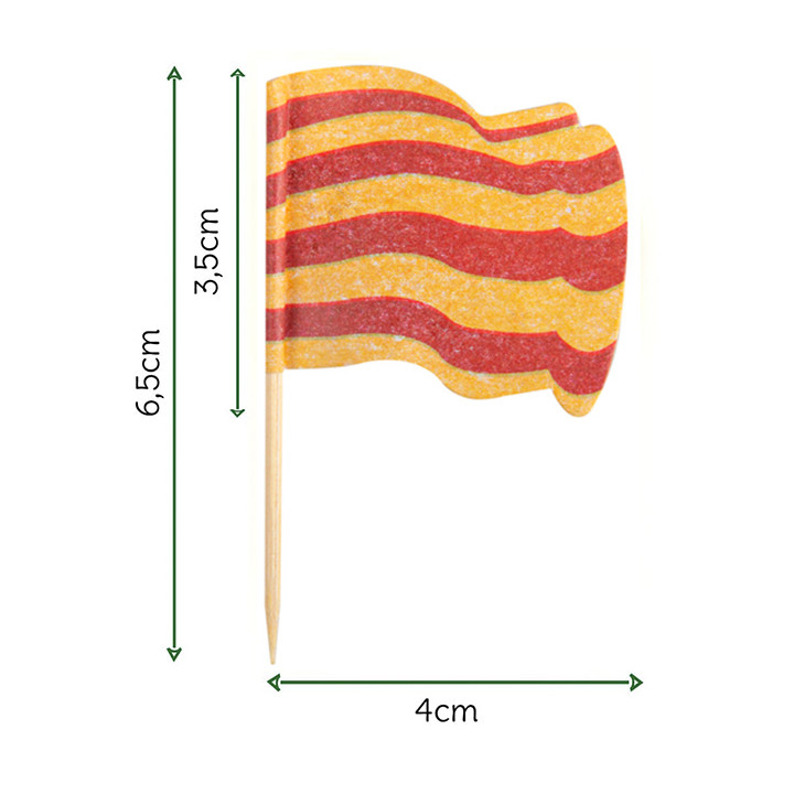 Catalonia Flag Food Pick 6,5cm (14400 Units)