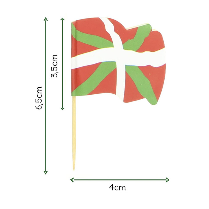 Euskadi Flag Food Pick 6,5cm (144 Units)  