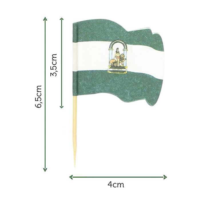 Andalusia Flag Food Pick 6,5cm (144 Units)  