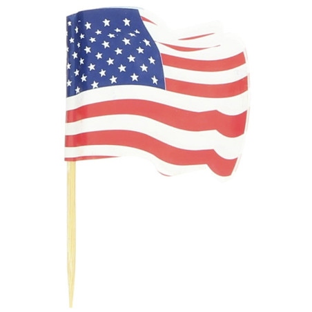 USA Flag Food Pick 6,5cm (144 Units)  