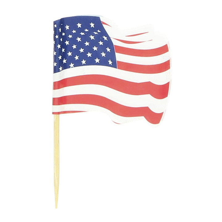 USA Flag Food Pick 6,5cm (144 Units)  