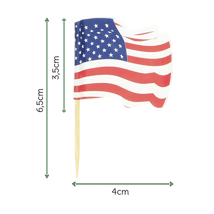 USA Flag Food Pick 6,5cm (14400 Units)