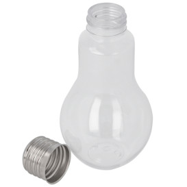 Plastic Bottle with Cap Light Bulb Design PET Clear 100ml (25 Units)